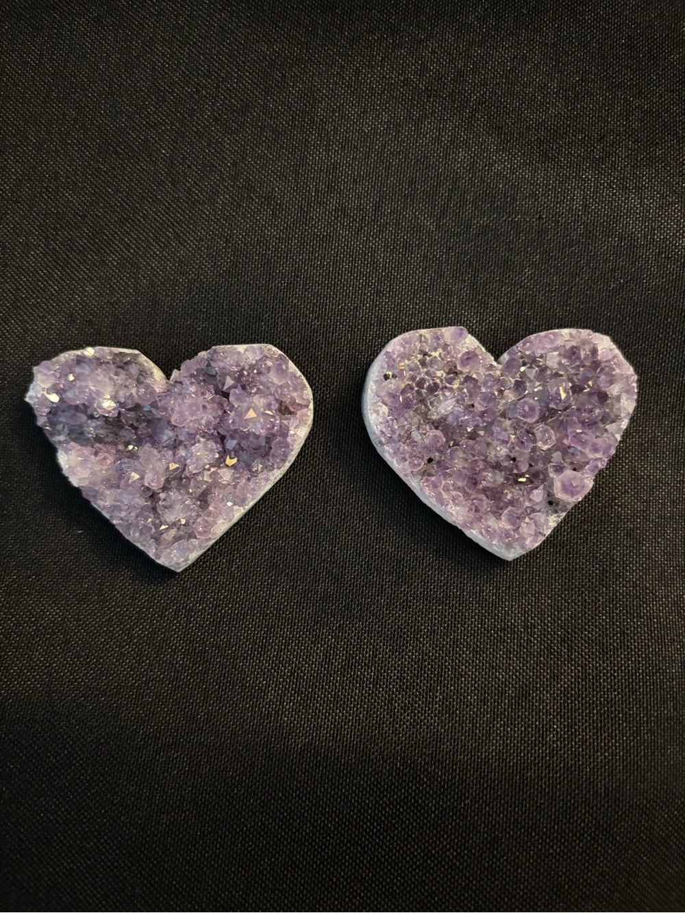 Heart-Shaped Amethyst Druzy Hearts - Purple